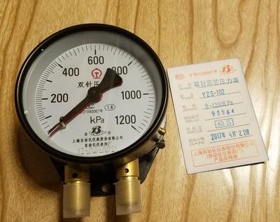 YZS-102双针双管压力表（上海自动化仪表四厂）