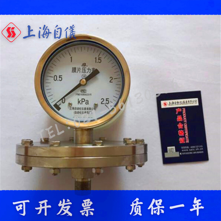 Y-150BF/MZ隔膜压力表（0-40Mpa）上海自动化仪表四厂